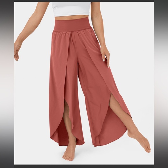 HALARA Pants - Breezeful High Waisted Back Waistband Pocket Palazzo WiLeg Quick Dry Pants